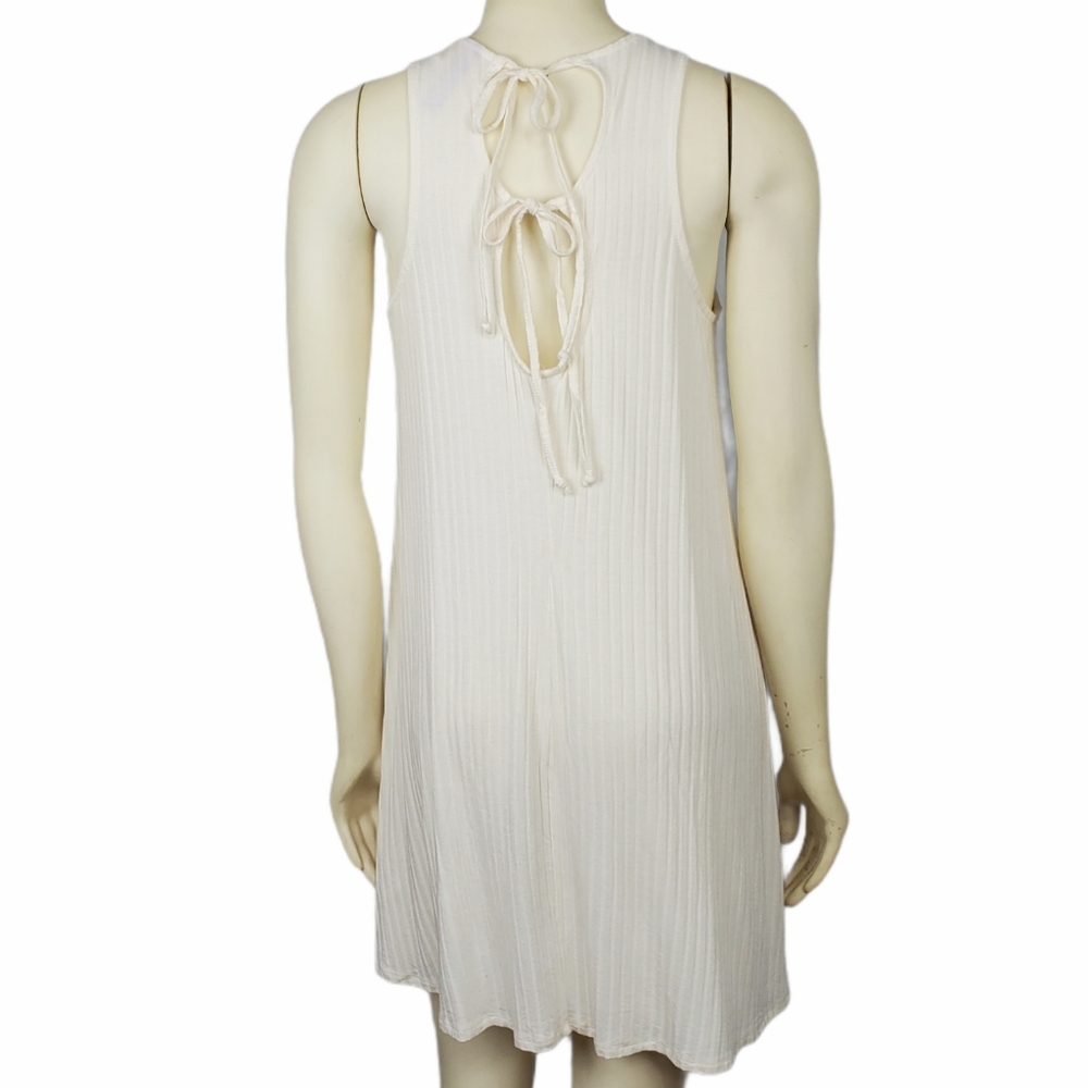 Alya Sleeveless Mini Dress Summer Casual Cover Up Cream Women's M